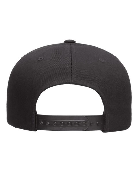 Yupoong 6007 - Five-Panel Flat Bill Cap - Black | Wordans USA