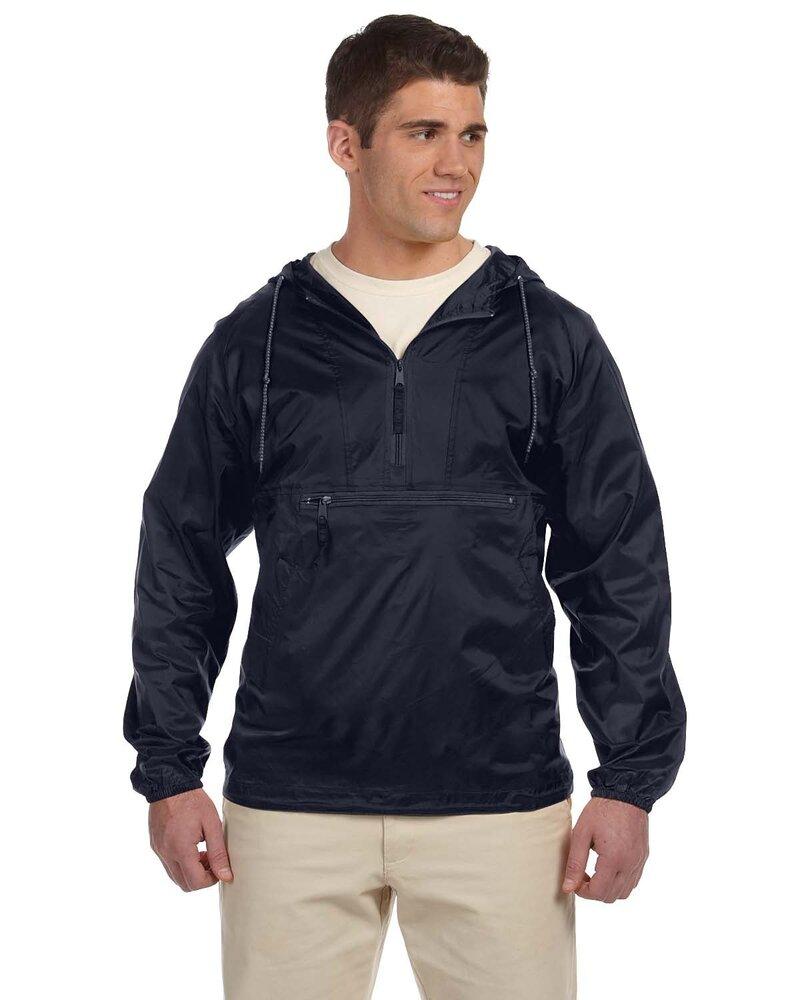 Harriton M750 - Packable Nylon Jacket - Navy - S | Wordans USA