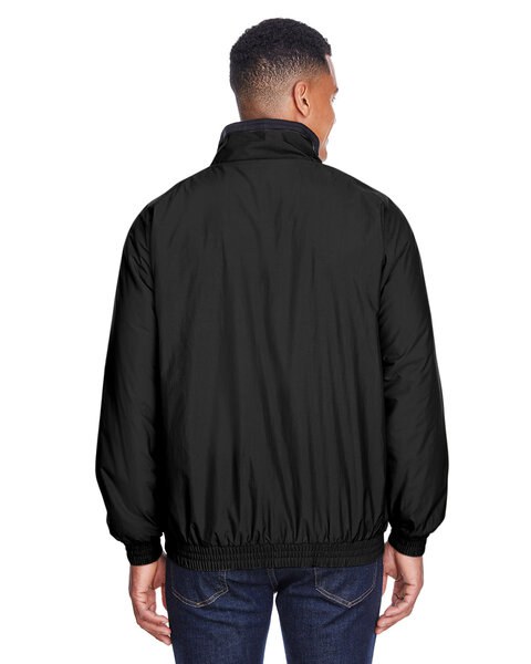 Harriton M740 - Fleece-Lined Nylon Jacket - Black/Black | Wordans USA