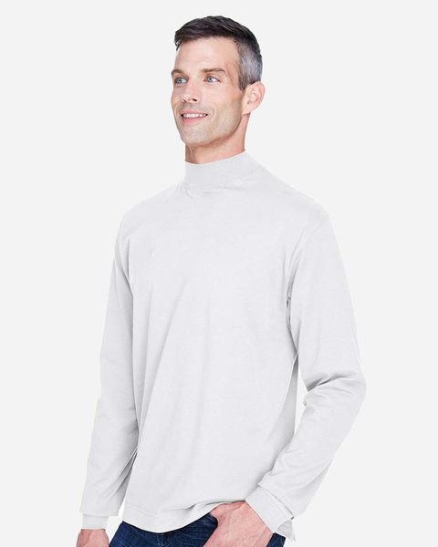 Devon & Jones D420 - Sueded Cotton Jersey Mock Turtleneck - White