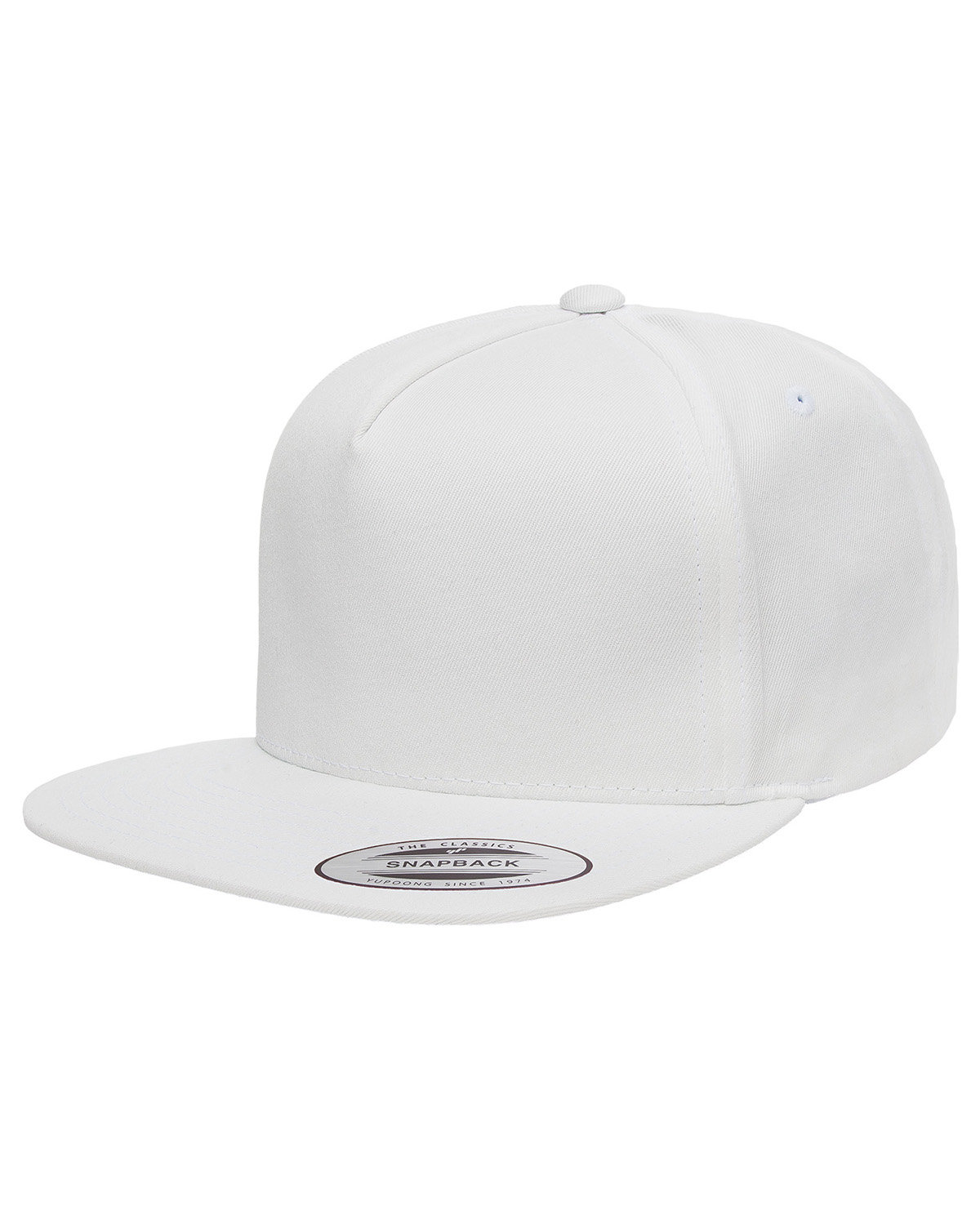 Yupoong Y6007 - Adult 5-Panel Cotton Twill Snapback Cap - White