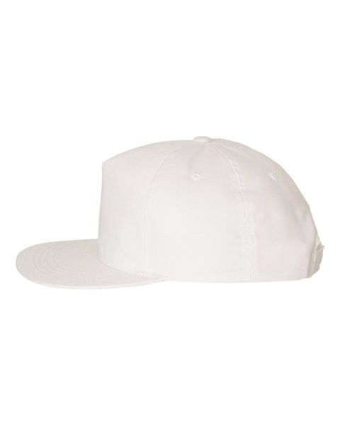 Yupoong Y6502 - Adult Unstructured 5-Panel Snapback Cap - White