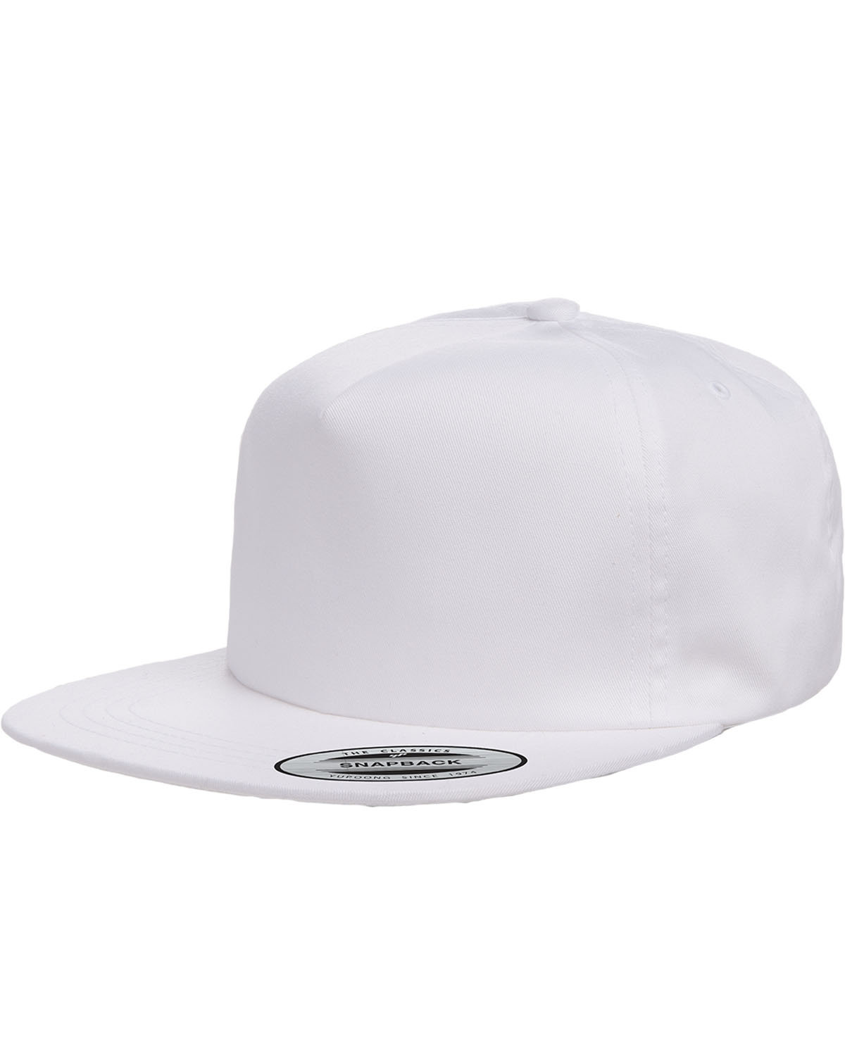 Yupoong Y6502 - Adult Unstructured 5-Panel Snapback Cap - White