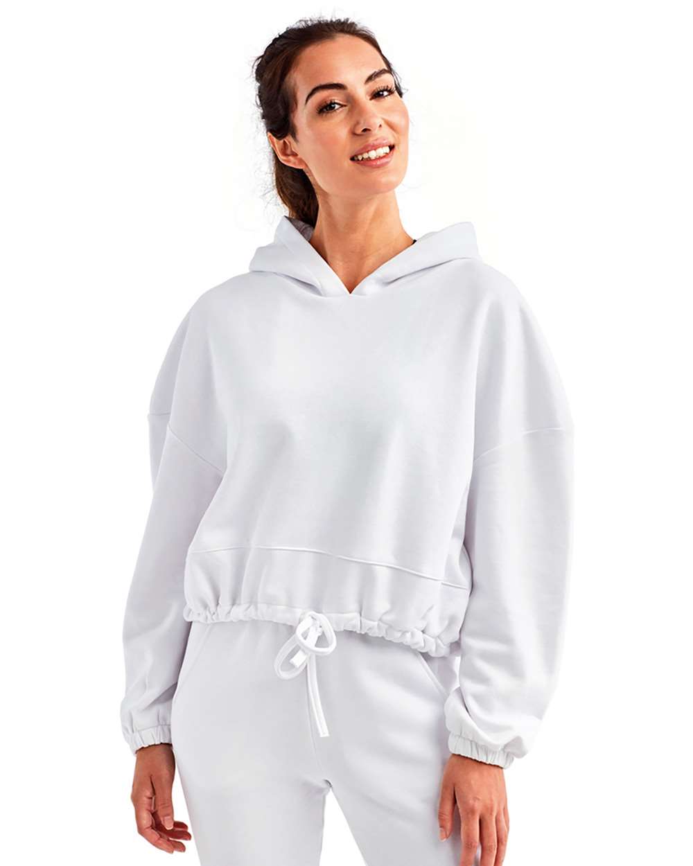 TriDri TD085 - Ladies Maria Cropped Oversized Hoodie - White