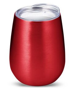Prime Line PL-2229 - 10oz Stemless Vacuum Wine Tumbler With Lid Red