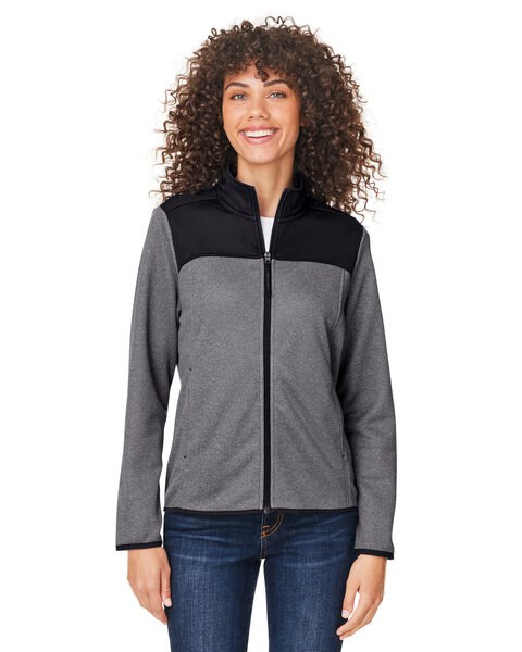 Core365 CE74W - Ladies Venture Heathered Stripe Hybrid Jacket