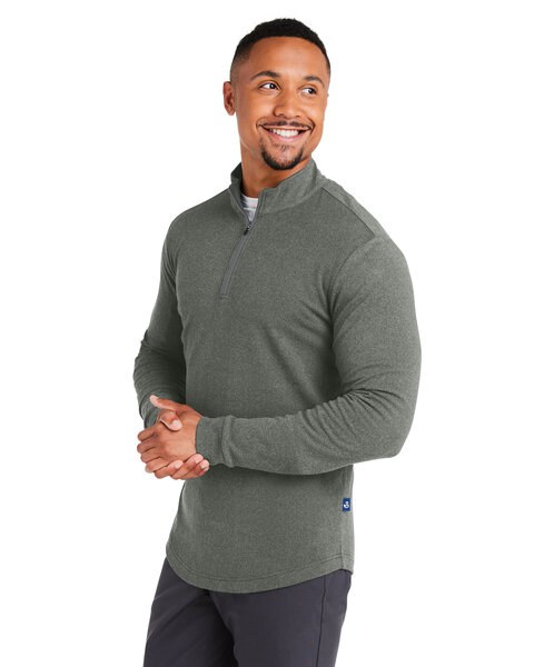 Swannies Golf SWE500 - Men's Emery Quarter-Zip - Olive/Grey Hthr