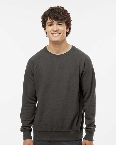 J. America 8707 - Sudadera Ripple Fleece Raglan Crewneck para hombre