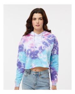 Colortone 8333 - Sudadera con capucha Tie-Dyed Crop de mujer