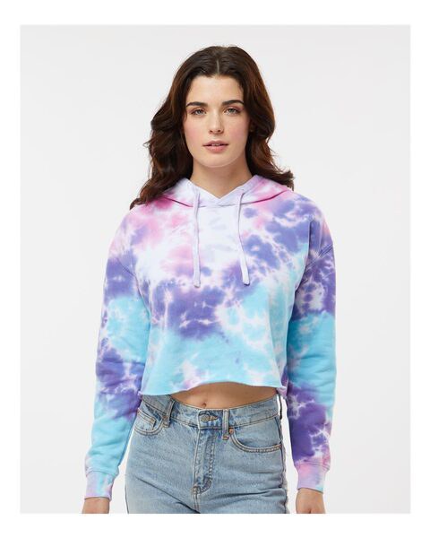 Colortone 8333 - Sudadera con capucha Tie-Dyed Crop de mujer