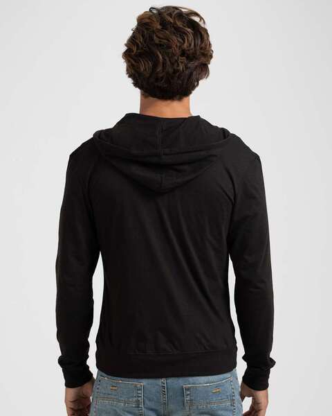 Tultex 260 - Beach Full-Zip Hooded Long Sleeve T-Shirt - Black