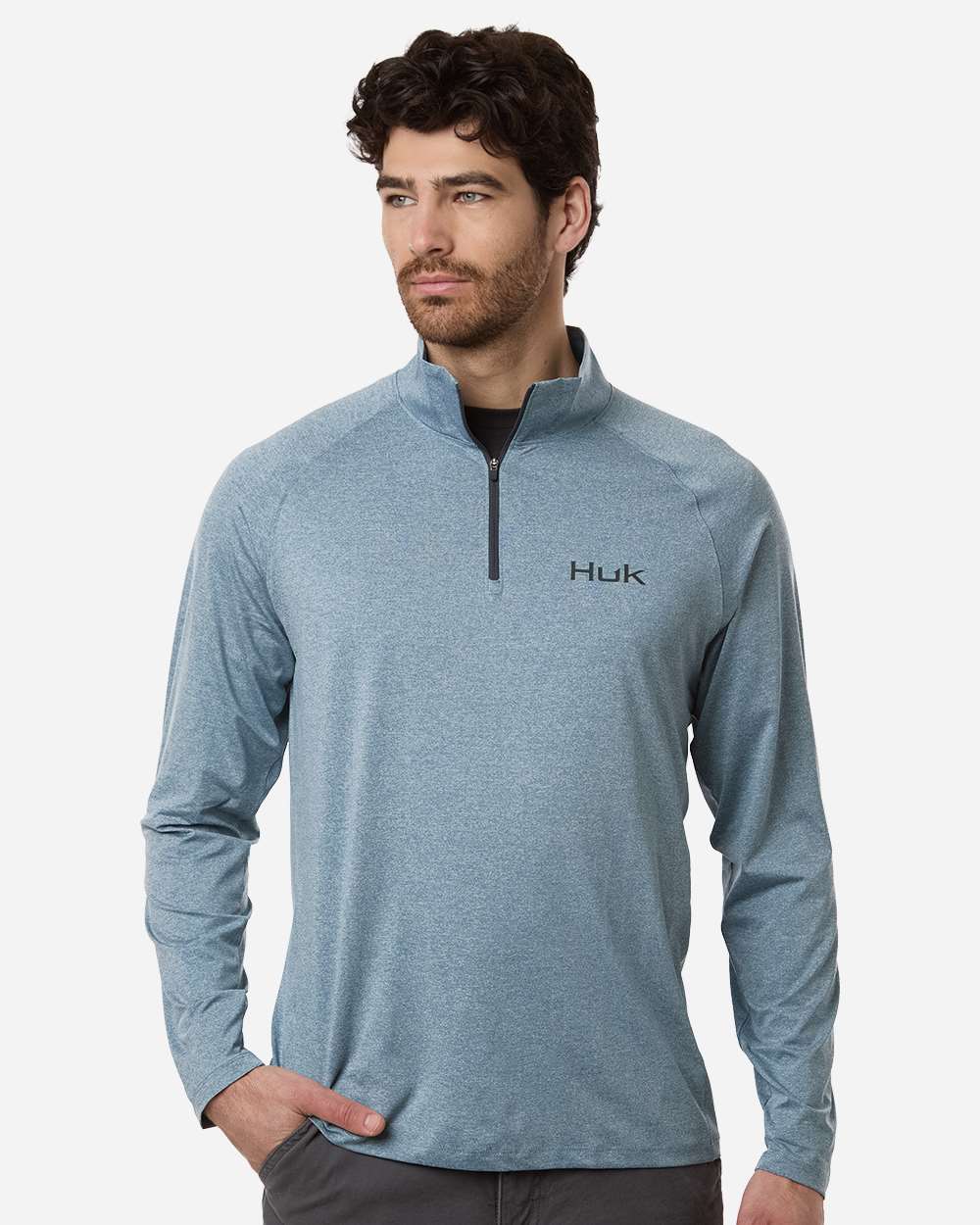 HUK H1200715 - Men's Airweight Heather Quarter-Zip Pullover