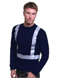 Bayside 3761 - Camiseta de manga larga de alta visibilidad para hombre, fabricada en EE.UU.