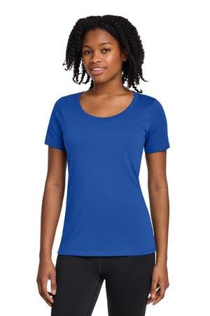 Nike NKBQ5234 - Camiseta de cuello redondo para mujer Dri-FIT de algodón/poliéster. NKBQ5234
