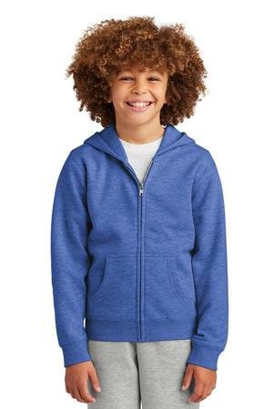 District DT6102Y - Sudadera con capucha con cremallera completa de vellón V.I.T. para jóvenes DT6102Y