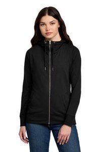 District DT673 - Sudadera con capucha y cremallera completa de felpa francesa para mujer DT673