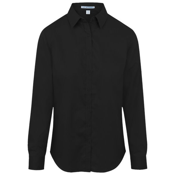Port Authority L663 - Camisa de sarga SuperPro de manga larga para mujer