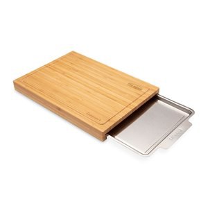 Cuisinart Outdoors 101459 - Tabla de cortar de bambú con bandeja oculta