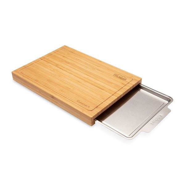 Cuisinart Outdoors 101459 - Tabla de cortar de bambú con bandeja oculta