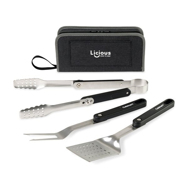 Cuisinart Outdoors 101693 - Juego de 4 piezas de herramientas plegables para parrilla