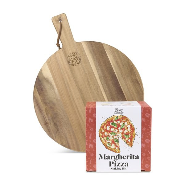 Gourmet Expressions 102376 - FarmSteady Kit de regalo para pizza Margherita DIY y tabla