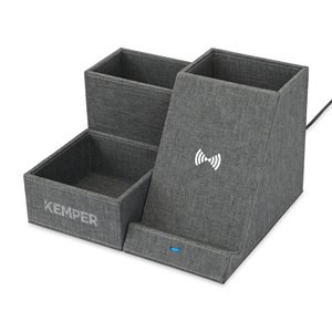 Gemline 102460 - Eden Recycled rPET Wireless Charging Desk Organizer