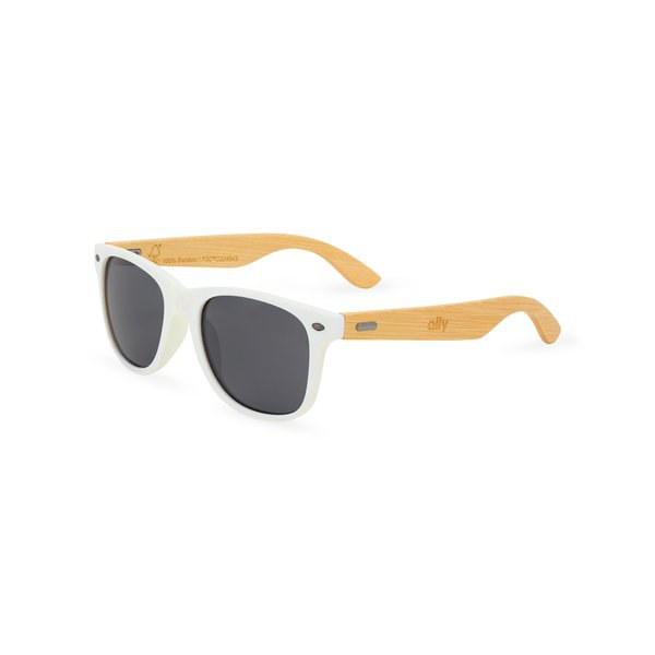 Gafas de sol CapeShades de bambú reciclado con marco blanco