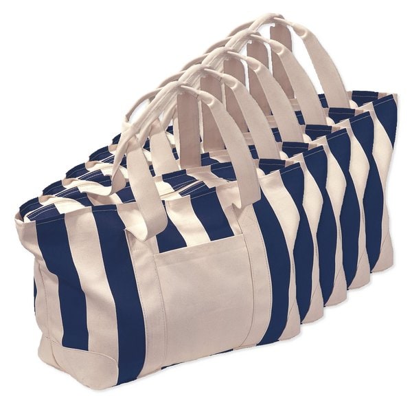 Bolso de Lona Rayado Grande