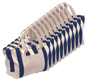 Pack de 10 GiftRetail P1241 - Bolso de Lona Rayado Grande