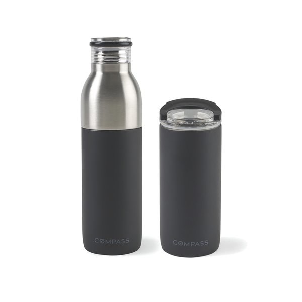 GiftRetail 100136 - Emery 2-in-1 Double Wall Stainless Bottle - 20 Oz.