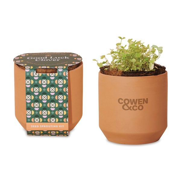 Modern Sprout 100901 - Tiny Terracotta Grow Kit Good Luck Clover