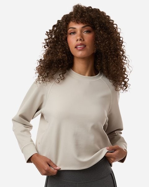 Adidas A1014 - Women's Beyond Side-Snap Crewneck Sweatshirt