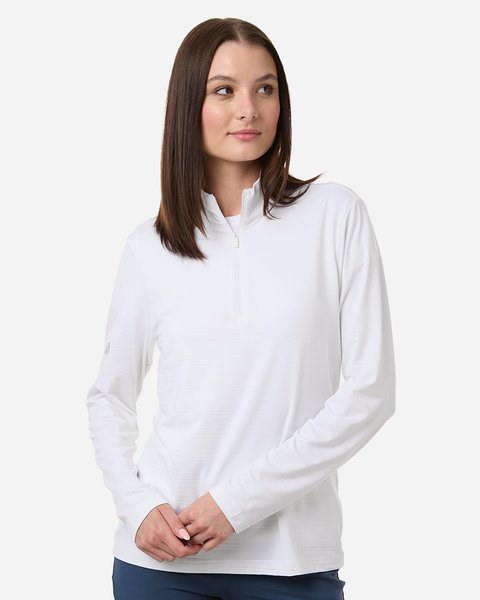 Jersey de cuarto de cremallera a rayas texturizadas para mujer