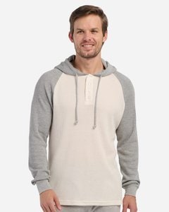 Boxercraft BM3702 - Unisex Waffle Knit Pullover Hooded Long Sleeve T-Shirt