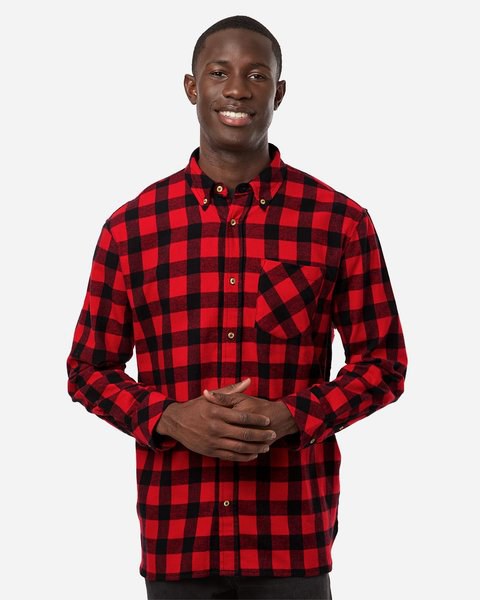 Camisa de franela con botones para hombre