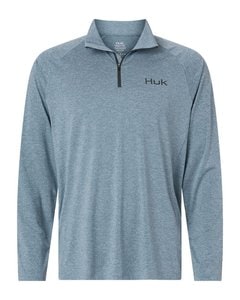 HUK H1200715 - Suéter jaspeado ultraligero con cremallera de 1/4 para hombre